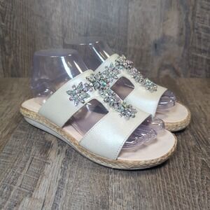 Tommy Bahama Daphne Reflexology Dressy Sandals With Rhinestones Women's Size 8 B